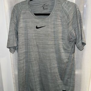 3 Nike Men's Heather Gray Dri-FIT Short Sleeve Shirts